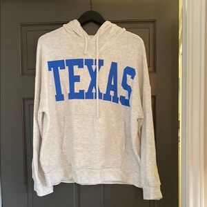 BUCKETLIST Gray Hoodie with Blue Texas Print